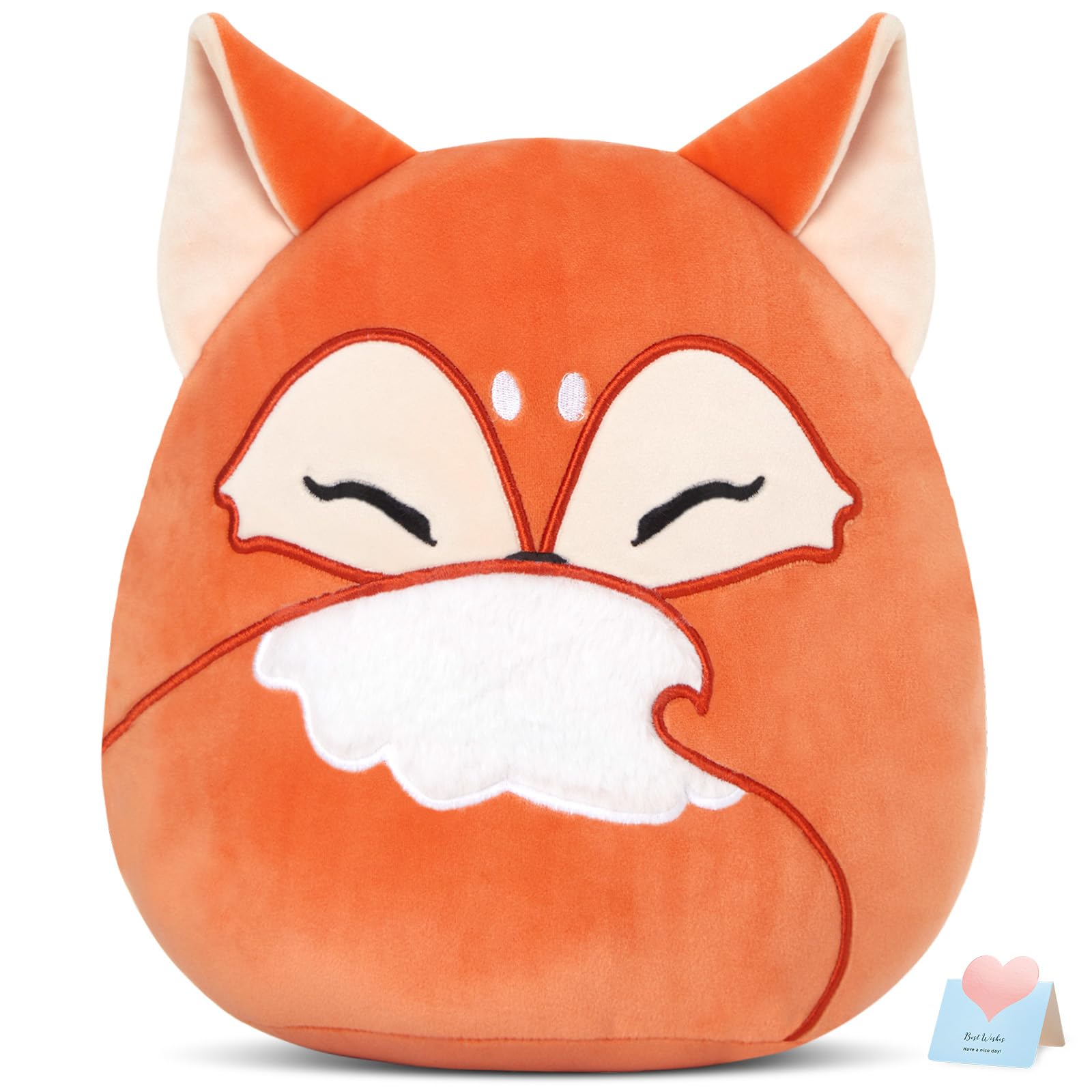 Glow Guards 12-Inch Red Fox Plush Pillow Cute Fox Stuffed Animal Soft Plush Toy Stuffed Animals Birthday Gift For Boys Girls Kid