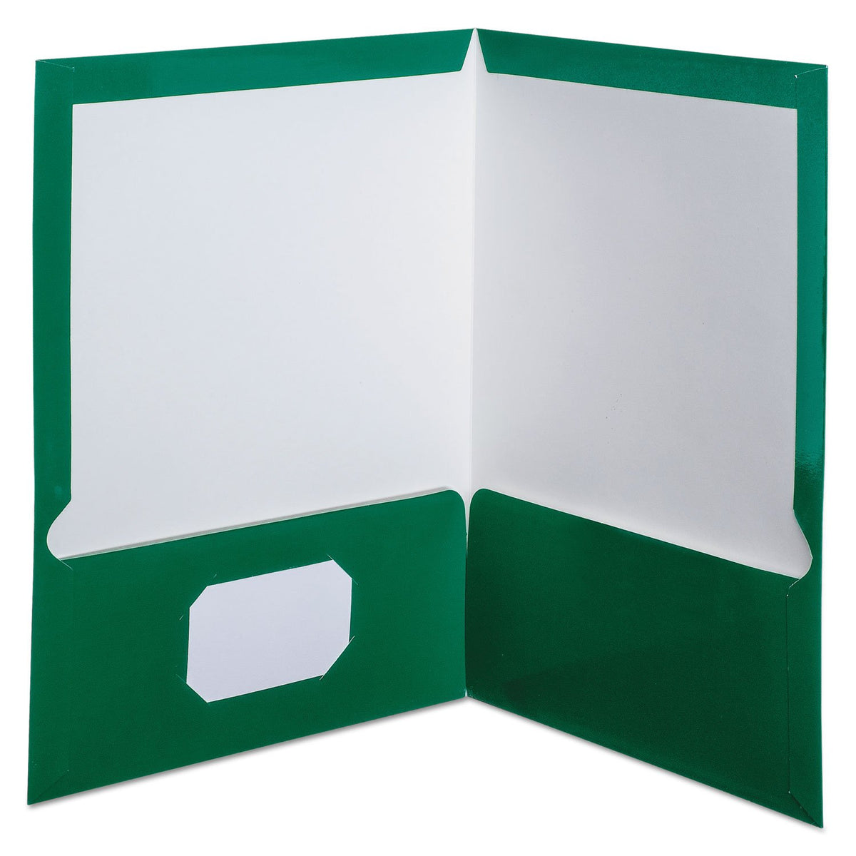Oxford 51717 High Gloss Laminated Paperboard Folder 100-Sheet Capacity Green 25/Box
