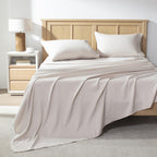 Andency Queen Sheet Set 4 Pieces, Oatmeal Super Soft Sheets For Queen Size Bed, Microfiber Queen Sheet Set, Deep Pocket Up To 16', Hotel Luxury Breathable & Cooling Bedding Sheets & Pillowcases