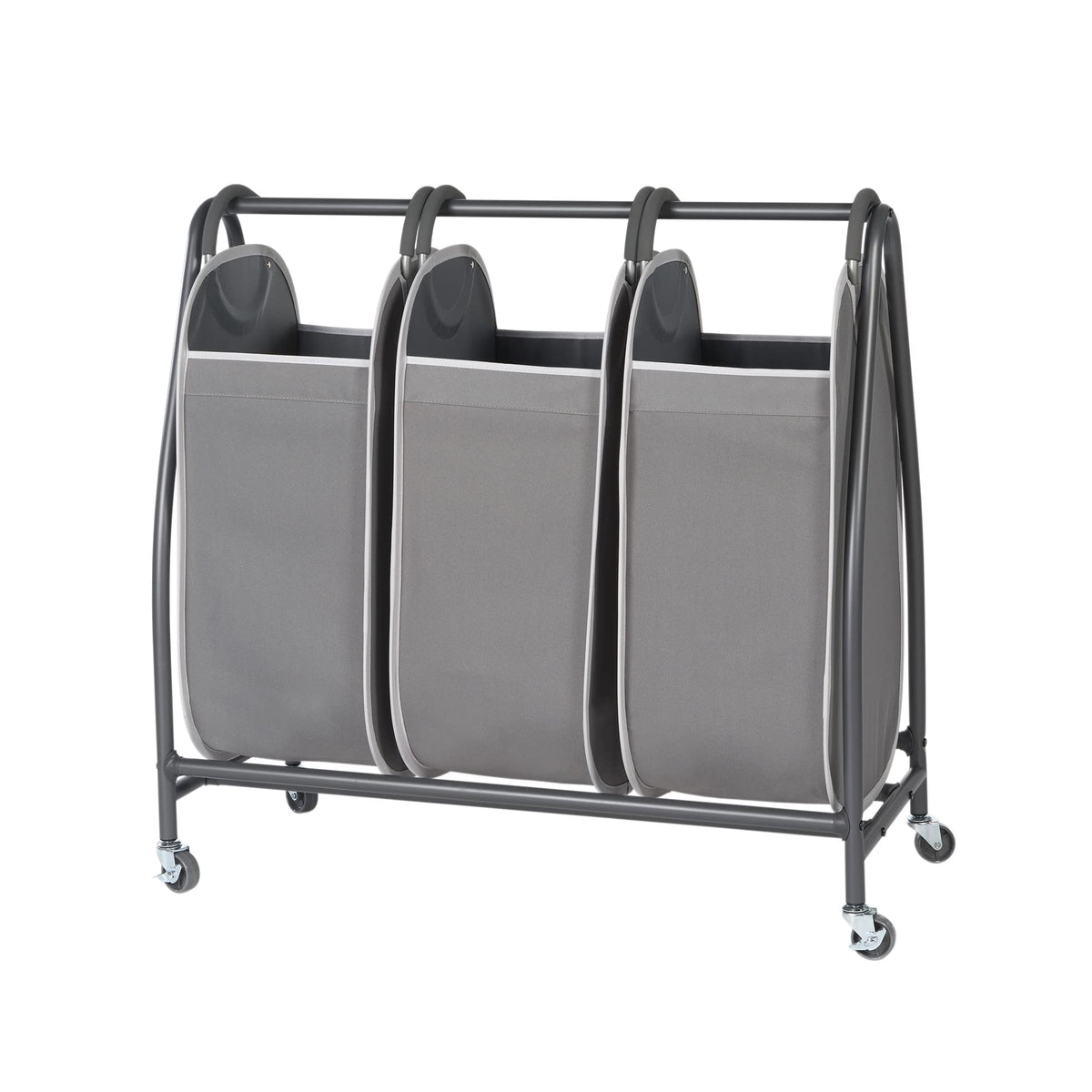 Neatfreak Triple Laundry Hamper Sorter  Rolling Laundry Cart With Wheels & 3 x removable Dirty Clothes Hamper Totes With EVERFR