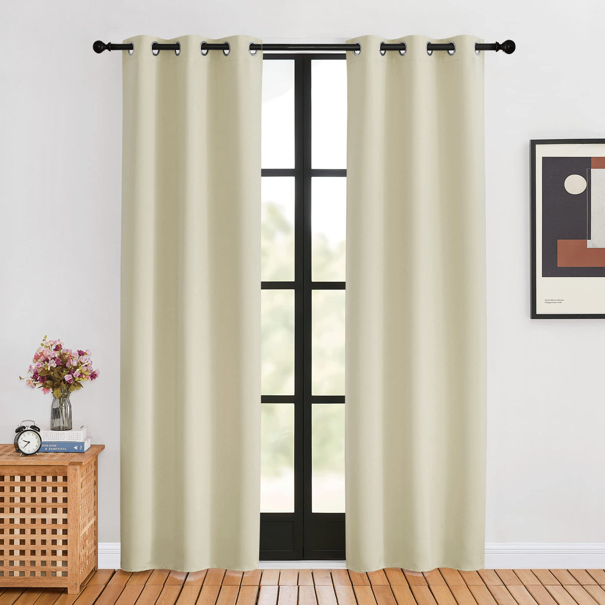 Nicetown Blackout Curtains For Bedroom, Stone Blue, 34-Inch Wide X 80-Inch Long, 2Pcs, Thermal Insulated Privacy Window Treatmen