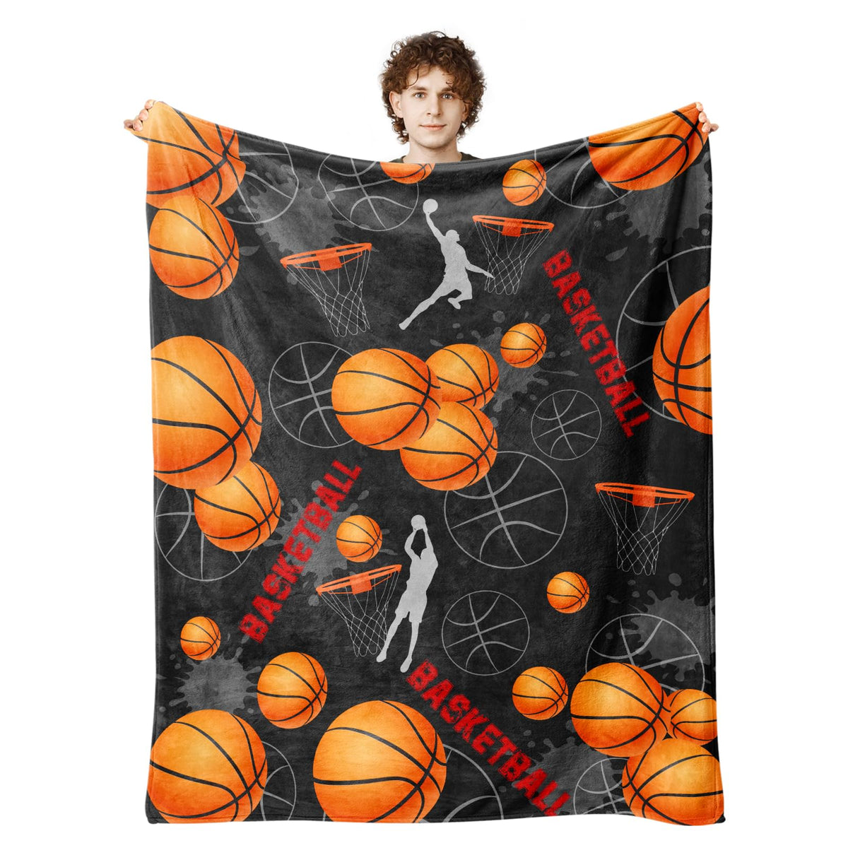 Basketball Blanket For Boys Girls, Basketball Gifts For Men Women, Soft Basketball Gift Blanket For Room Decor Bedding 50X60In