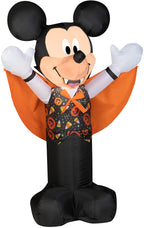 Gemmy Airblown Inflatable Mickey Mouse As Vampire, 3.5 Ft Tall, Black