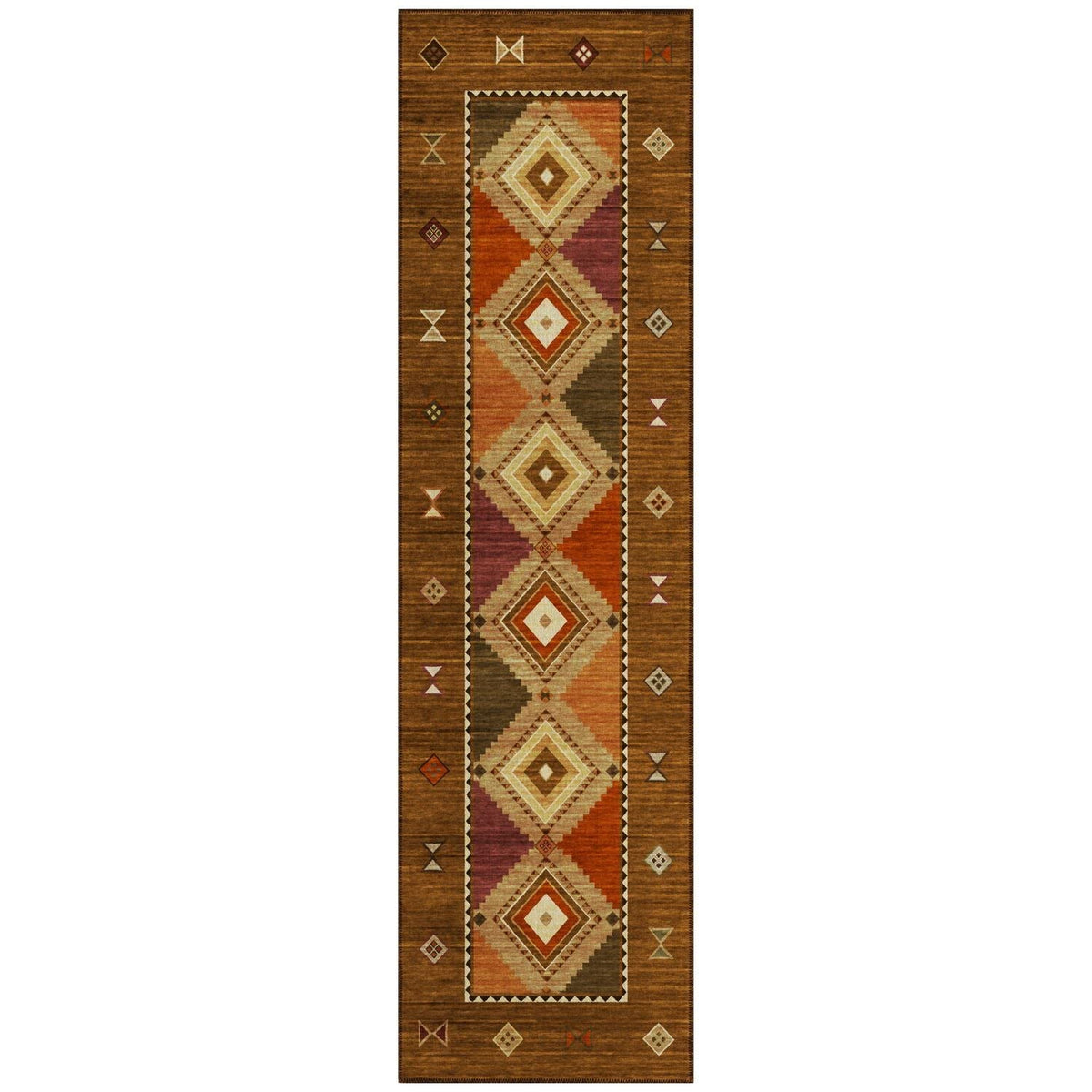 Phoenix Ph2 Brown Southwestern Rug Runner 2' 3&quot; X 7 ' 6&quot;