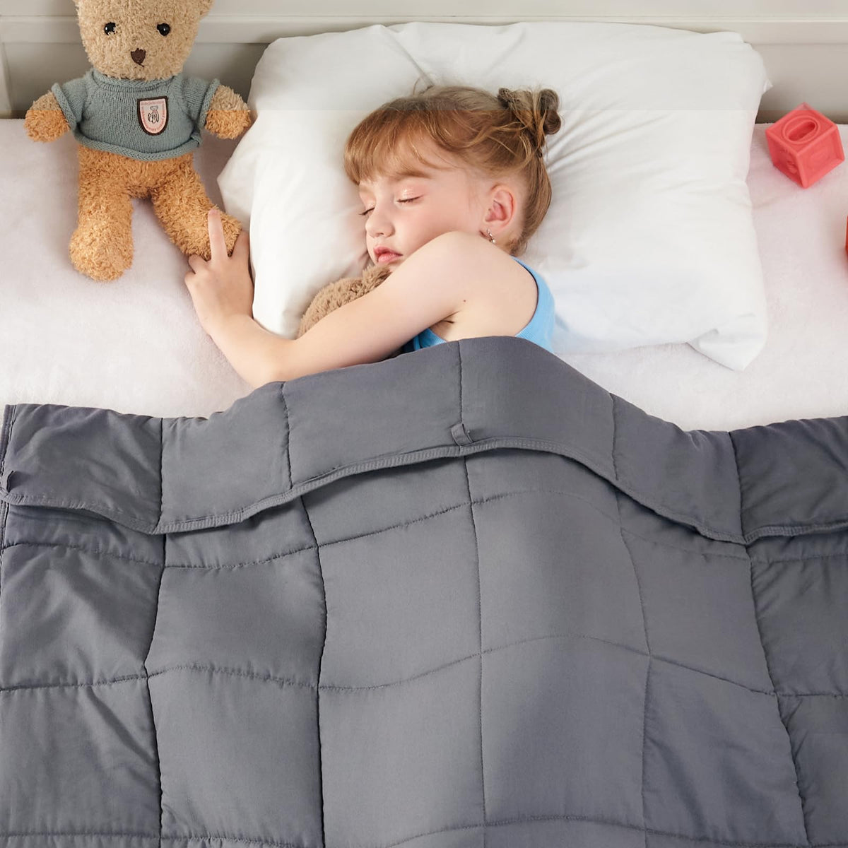 Yescool Weighted Blanket 10 Pounds Cooling Weighted Lap Blanket, Grey Heavy Blanket For Sleeping, Washable Weighted Throw Blanke