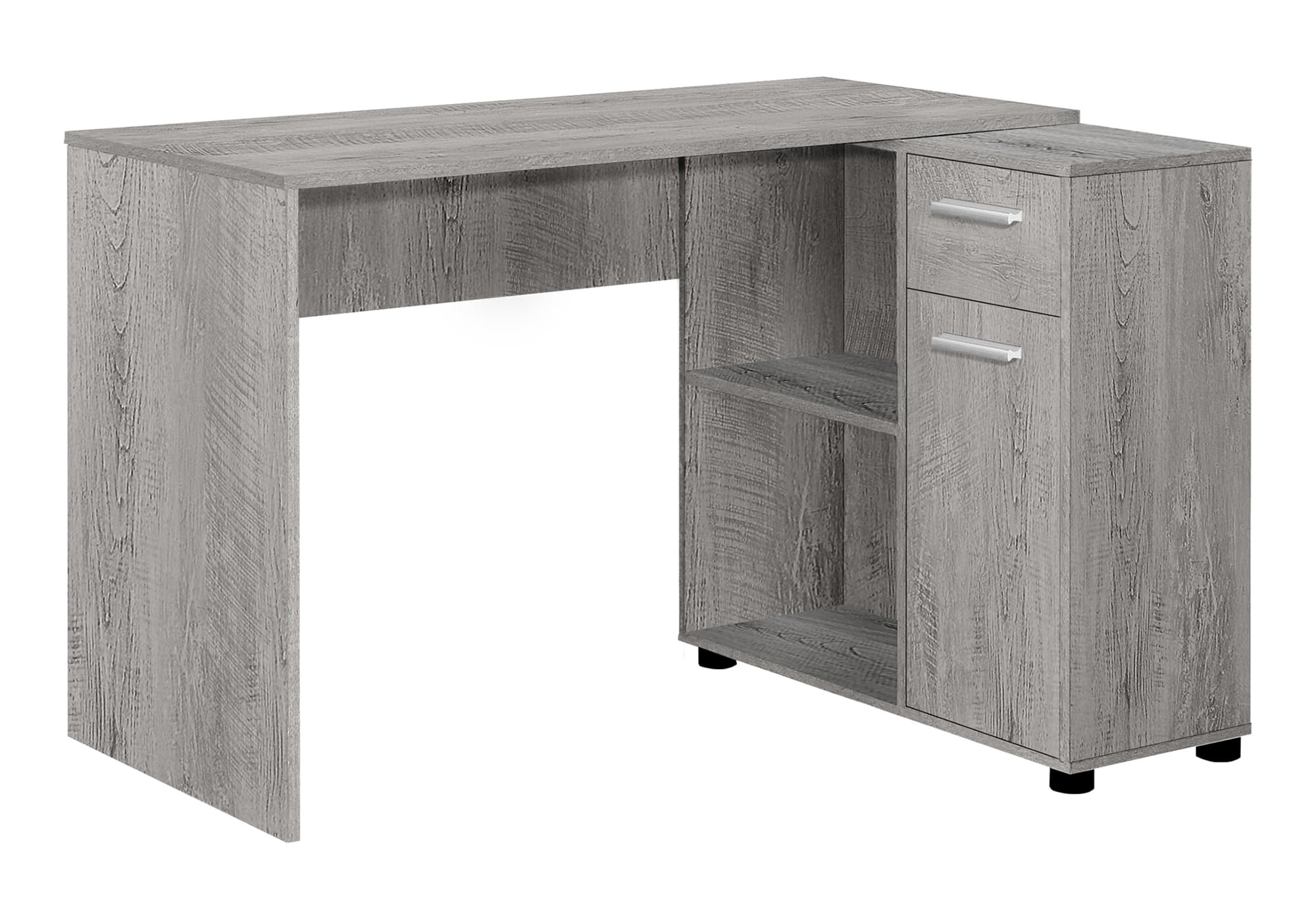 Monarch Specialties I 7346 Computer Desk, Home Office, Corner, Storage Drawers, 46 L, L Shape, Work, Laptop, Laminate, Grey, Con