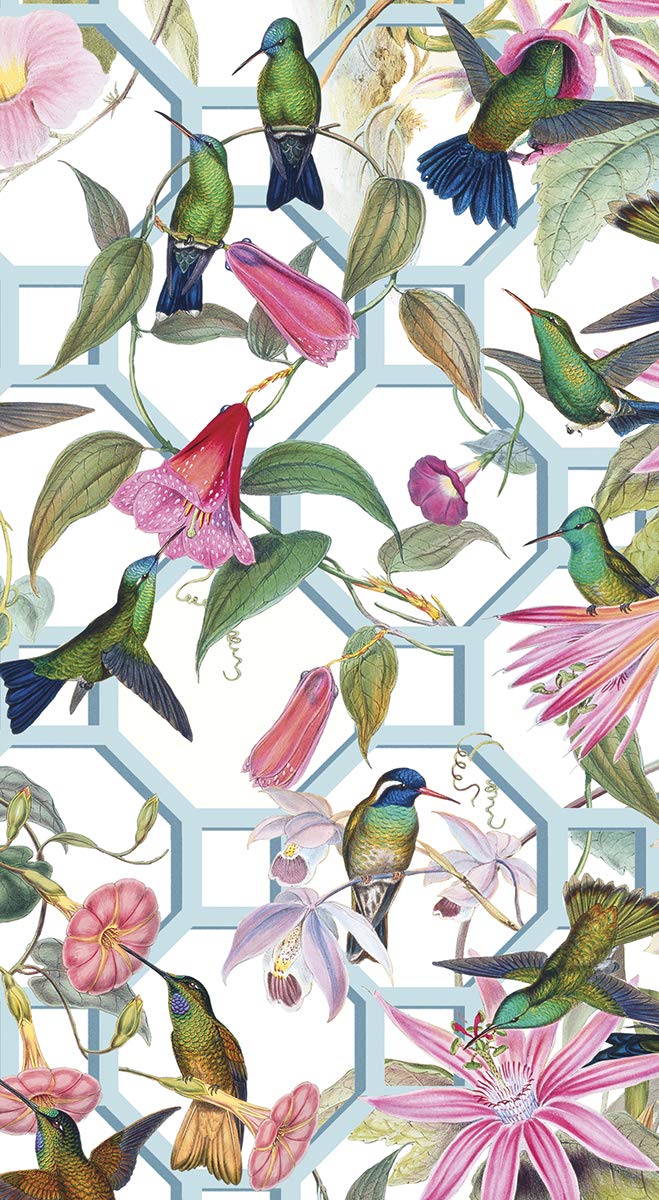 Caspari Disposable Hand Towels, Decorative Paper Guest Towels for Bathroom or Paper Napkins Dinner Napkins Size Hummingbird Trel