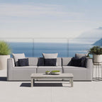 Modway Eei-4379-Gry Saybrook Outdoor Patio Upholstered 3-Piece Sectional Sofa, Gray