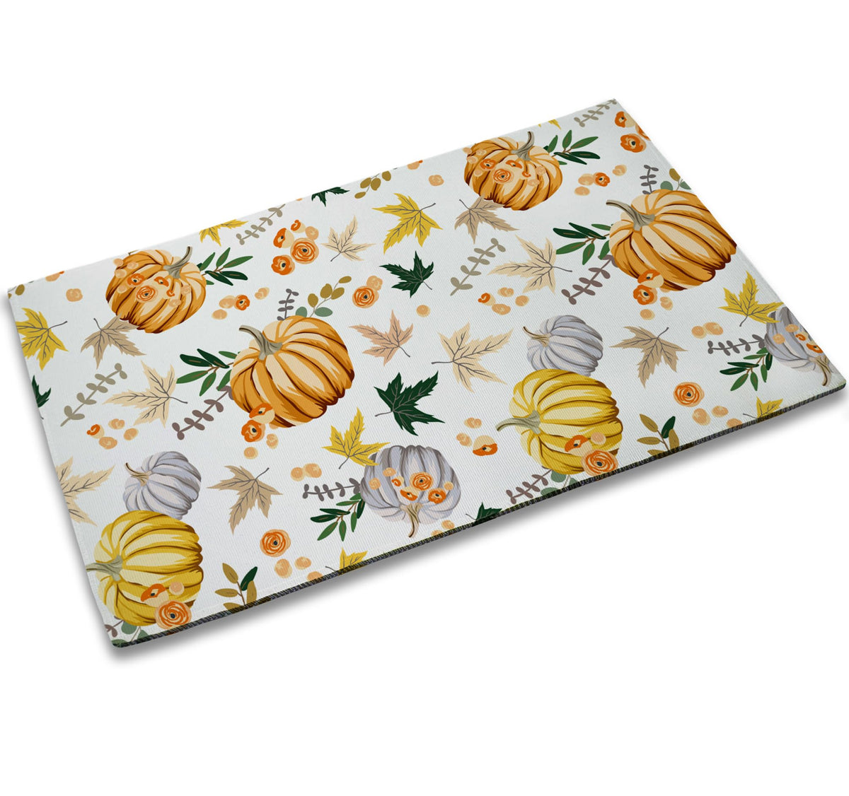 Tubamq Spring Mat, Autumn Pumpkins Flowers Leaves Spring Door Mat Indoor, Thanksgiving Day Doormat Rugs For Spring Front Door De