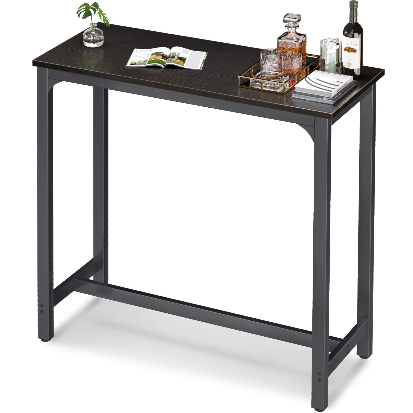 Odk 39 Inch Bar Table, Bar Height Pub Table, Counter Height Bar Table, Rectangular High Top Kitchen & Dining Counter Tables With Sturdy Legs & Easy-To-Clean Top, Indoor Use, Black