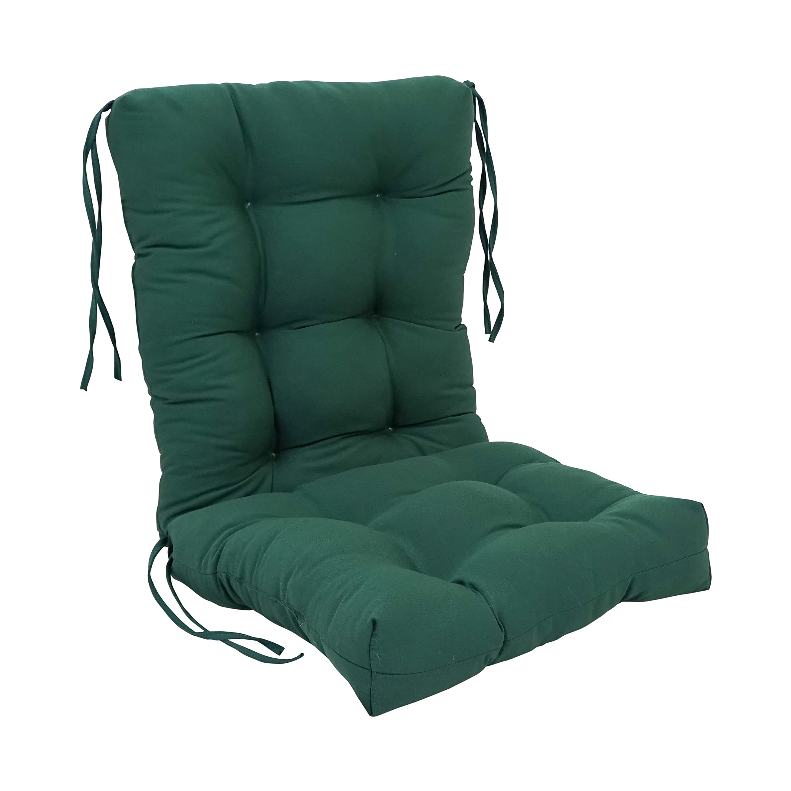 Blazing Needles 18 38-inch Twill Seat/Back Tufted Chair Cushion, 18 x 38, Forest Green