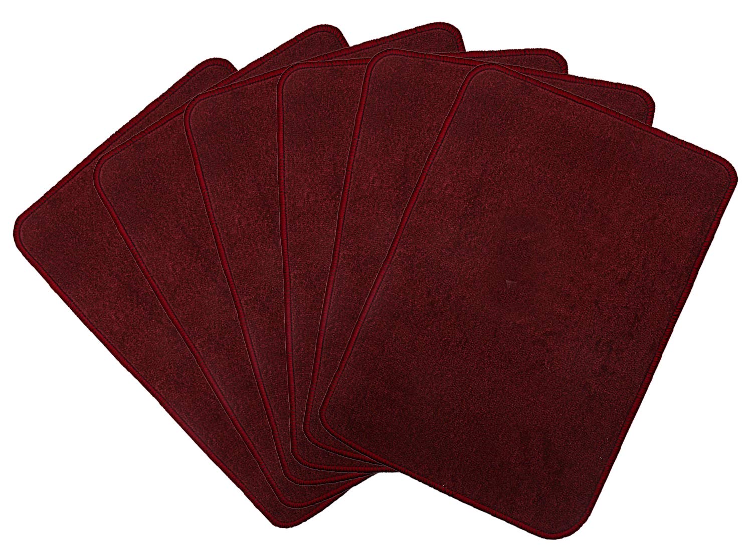 Kuber Industries Microfiber Anti Slip 6 Pieces Bath Mat 22x14, Maroon  CTKTC21996