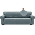 Znsayotx 1 Piece Jacquard Couch Covers For 3 Cushion Couch High Stretch Sofa Cover For Pets Dogs Anti Slip Extra Large Sofa Slipcovers Furniture Protector (X-Large, New Pattern Light Grey)
