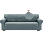 Znsayotx 1 Piece Jacquard Couch Covers For 3 Cushion Couch High Stretch Sofa Cover For Pets Dogs Anti Slip Extra Large Sofa Slipcovers Furniture Protector (X-Large, New Pattern Light Grey)