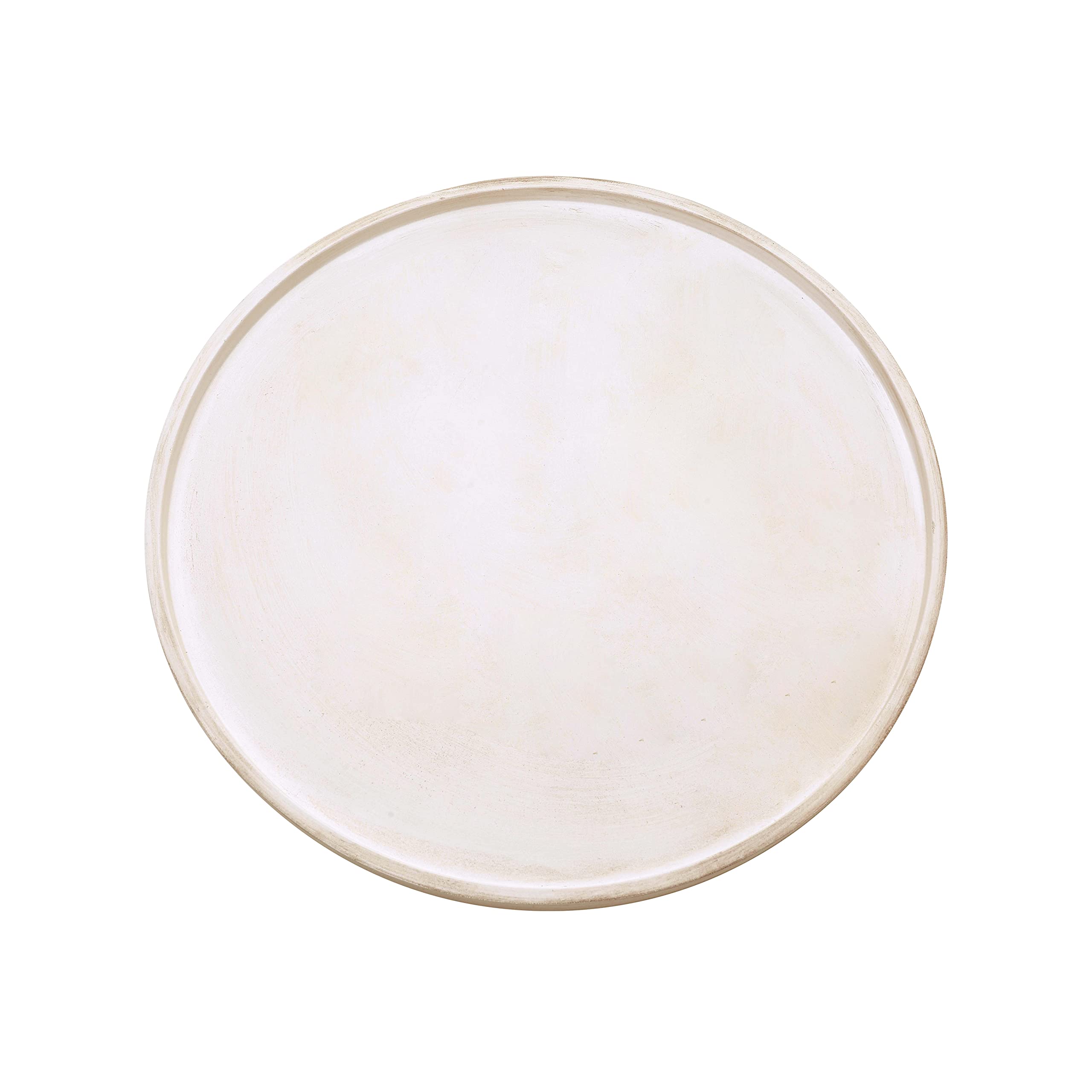 DN DECONATION White Wood Tray, Large Decorative Tray for Coffee Table, Ottoman, Decorative Round Trays, Accent Tray for Dining R