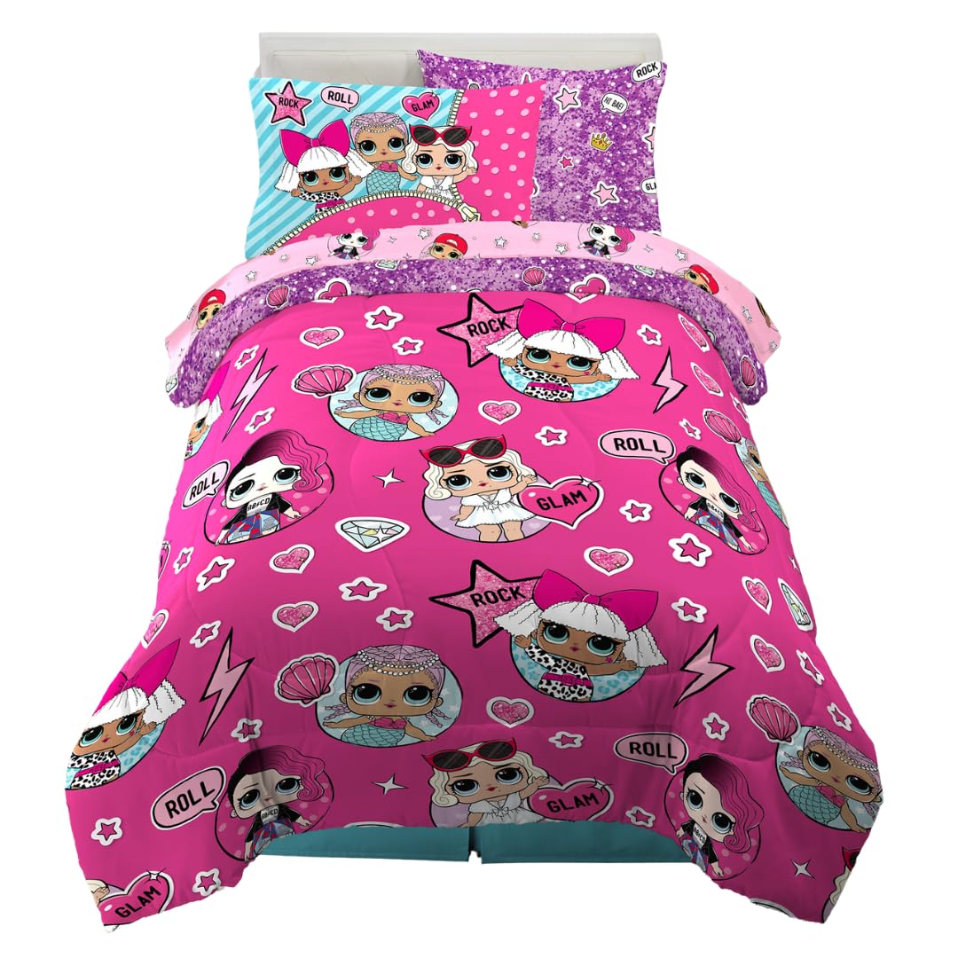 Franco Kids Bedding Super Soft Comforter And Sheet Set With Sham, 5 Piece Twin Size, Lol Surprise