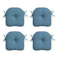 Arden Selections Outdoor Tufted Bistro Seat Cushion, Set Of 4, 14.5 In X 15 In, Rain-Proof, Fade Resistant 15 Inch, French Blue