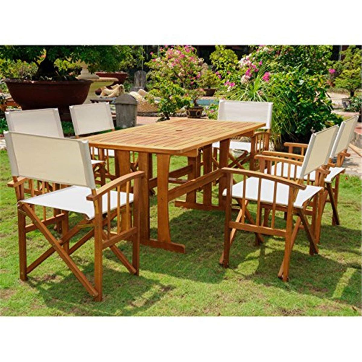 International Caravan Furniture Messina Acacia Wood 7 Piece Dining Group