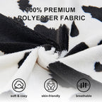 Sochow Body Pillow Cover 21X54 Inches, Super Soft And Cozy Cow Print Fleece Long Body Pillowcase With Zipper Closure,1 Pack, Bla