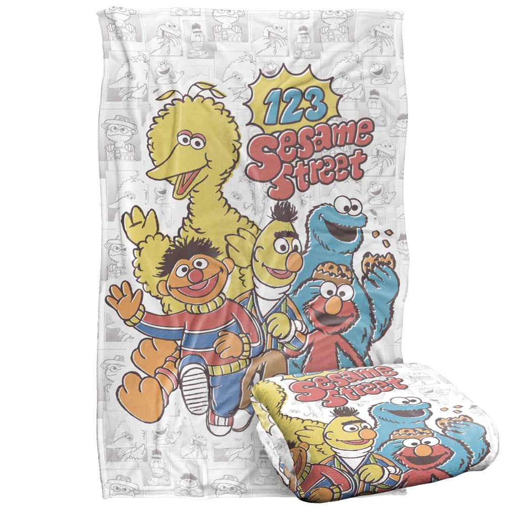 Trevco Sesame Street 123 Sesame Street Silky Touch Super Soft Throw Blanket 36' X 58'