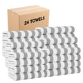 Arkwright California Cabana Stripe Beach Towel Bulk - Case of 24 - Large Soft Quick Dry Cotton Terry Towels Set for Pool, Swim, 
