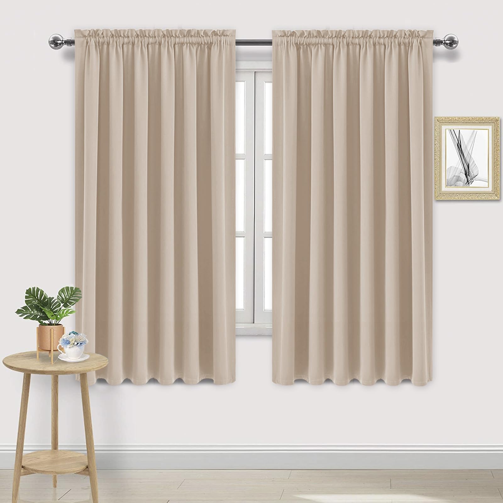 Dwcn Blackout Curtains For Living Room Thermal Insulated, Energy Saving & Noise Reducing Bedroom Curtains, Sage Green, W 70X L 6