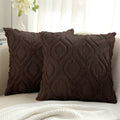 Decoruhome Decorative Throw Pillow Covers 22X22, Soft Plush Faux Wool Couch Pillow Covers For Home, Set Of 2, Brown
