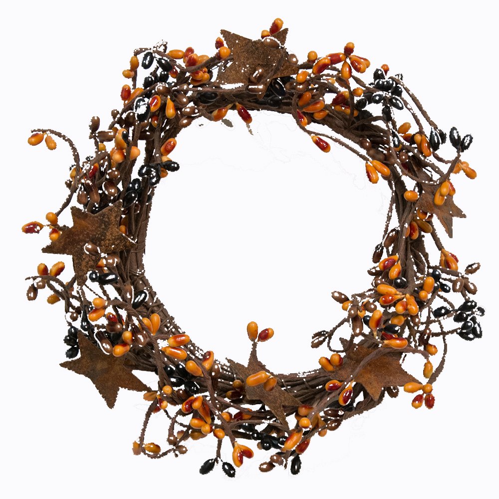 CWI Gifts Pip Twig Star Wreath Rings - 8 inch - Wreath Decor for Front Door and Candle Decorating - Mustard/Black
