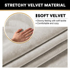 Princedeco 2 Piece Chair Cover Velvet Chair Slipcovers Soft Armchair Cover Furniture Protector With Arms Width Up To 49 Inch Chair Sofa Cover With Individual Cushion Covers(Small, Oatmeal)