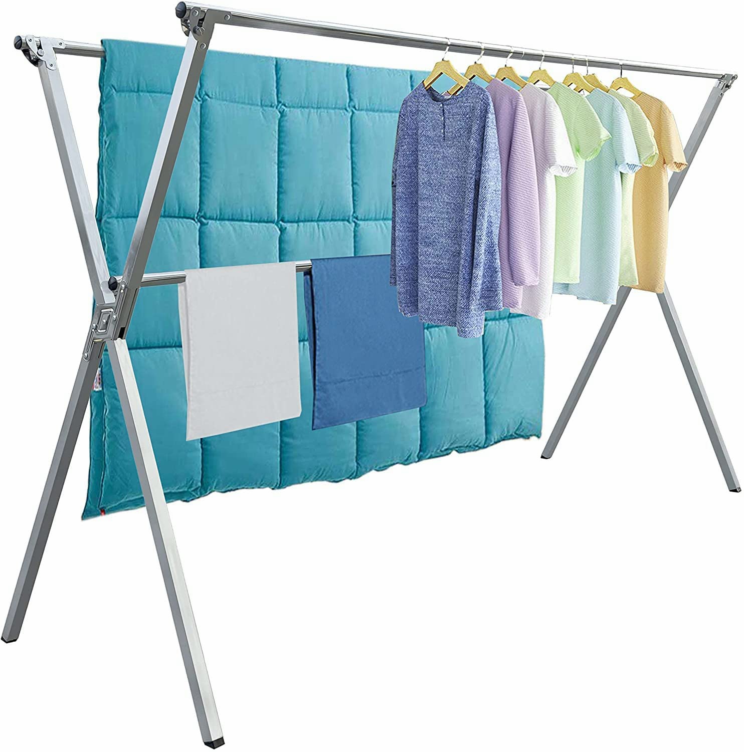 AUGMIRR Clothes Drying Racks Outdoor, 80 Inches Updated Version,Stainless Steel Laundry Drying Rack for Indoor Outdoor and The B