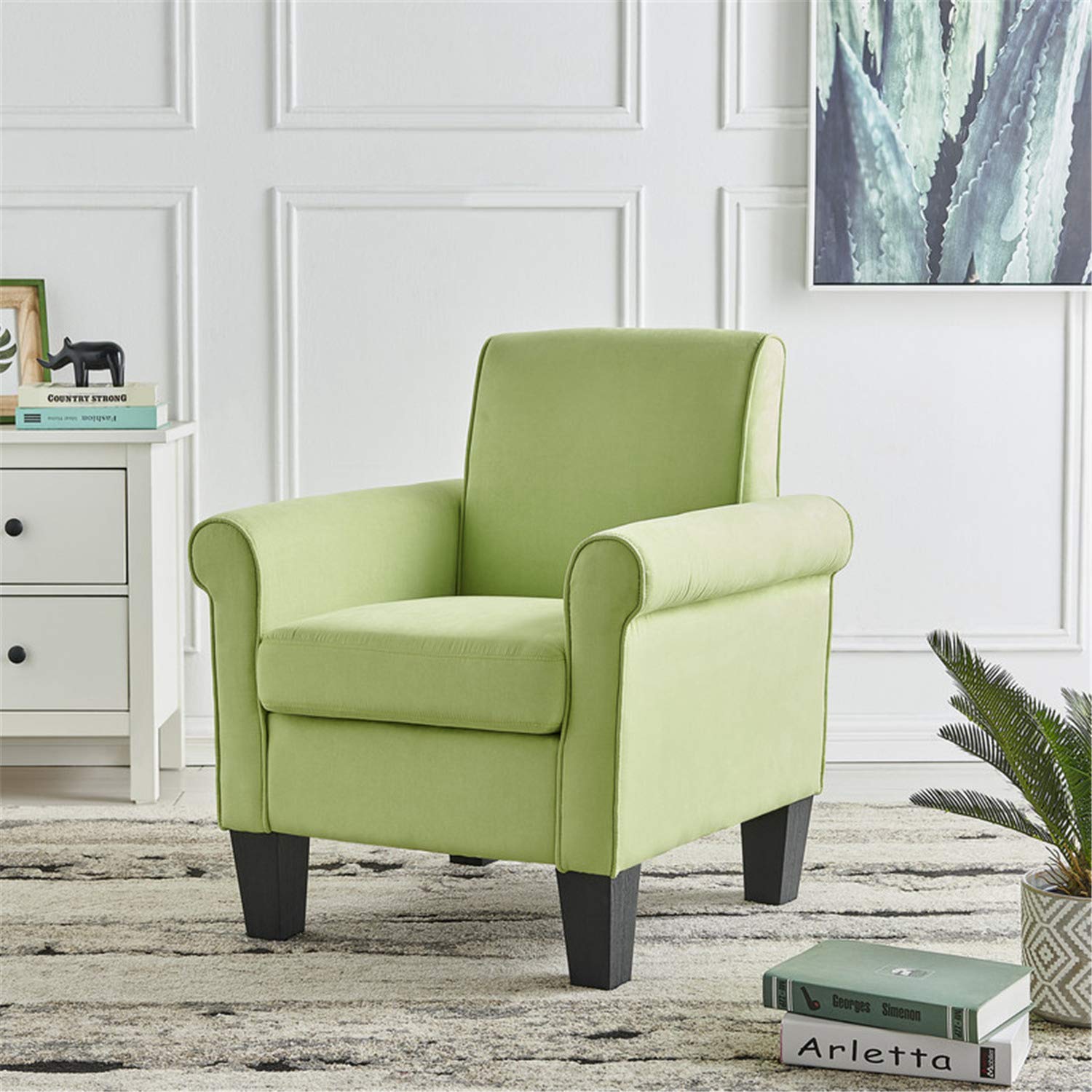 Lilola Home Angela Green Microfiber Fabric Armchair