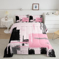 Abstract Comforter Modern Abstract Art Comforter Set For Boys Girls Children Pink Black Pattern Bedding Set Room Decor Full Size