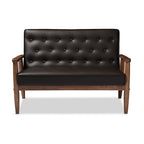 Baxton Studio Sorrento Love Seats, 2 Seater, Brown