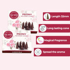Peony Incense Cones - Total 20 Cone Incense - Dual Pack Of 10 Insence Cones - Incense Cones Scented - Cone Incense Scents - Inse