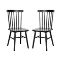 Flash Furniture Ingrid Commercial Windsor Solid Wood Dining Room Chairs, Modern Armless Dining Chairs For Kitchens And Restaurants, Set Of 2, Black