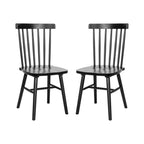 Flash Furniture Ingrid Commercial Windsor Solid Wood Dining Room Chairs, Modern Armless Dining Chairs For Kitchens And Restaurants, Set Of 2, Black