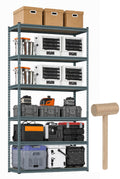 CERVONIX Adjustable 5Shelf Metal Storage Rack | HeavyDuty Steel Boltless Rivet Utility Shelving Unit for Garage, Kitchen & Off