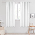 Deconovo Semi 50% Light Blocking Pure White Curtains - Solid Back Tab And Rod Pocket Room Darkening Curtains For Kids' Bedroom,