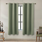 Dark Sage Green Blackout Curtains 63 Inch Length For Bedroom 2 Panels Set Grommet Room Darkening Insulated Thermal Drapes Window Treatment Curtain Panels For Living Room Boho Decor,42X63 In Long