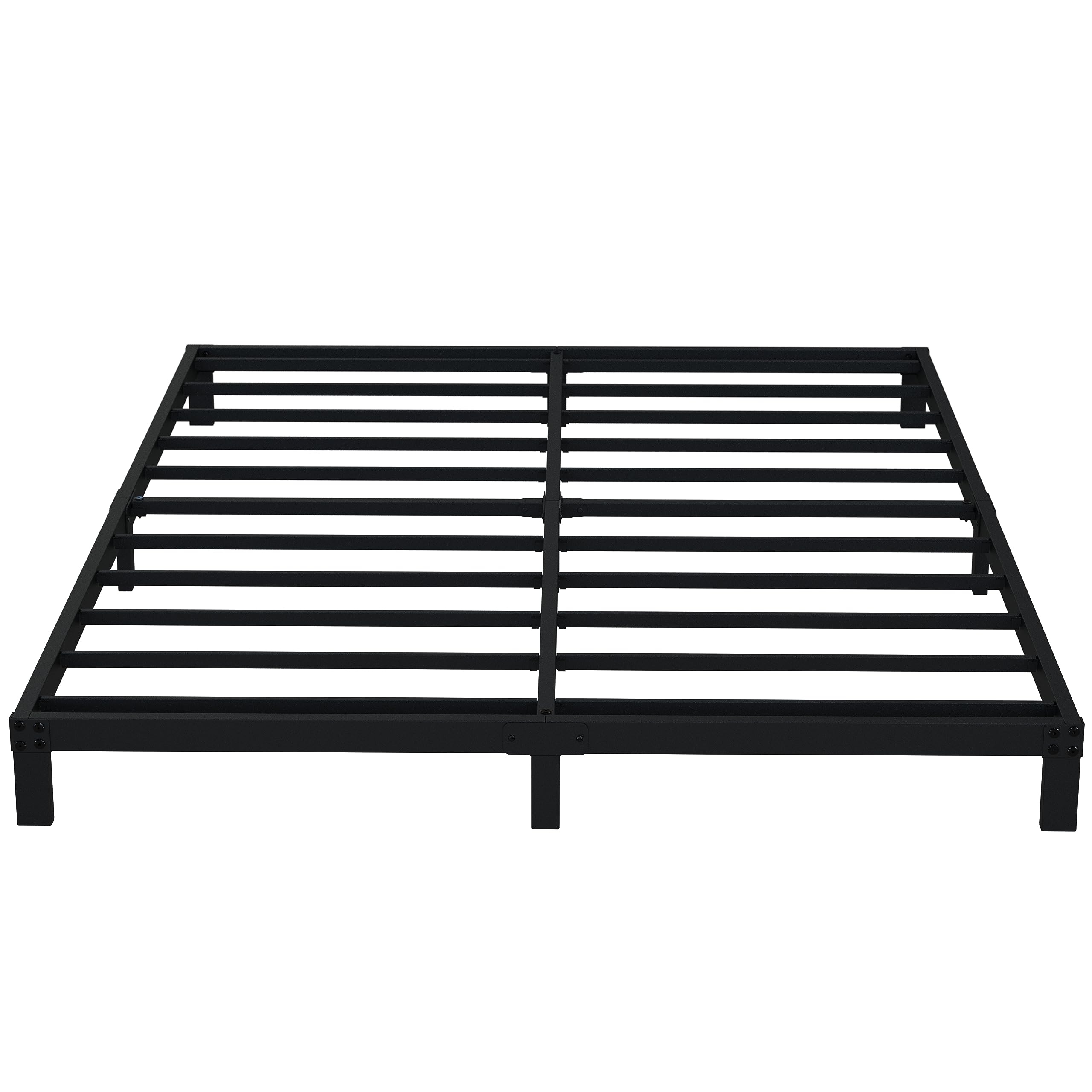 Emoda 6 Inch California King Bed Frames Heavy Duty Metal Cal King Platform With Steel Slats Support, No Box Spring Needed, Noise Free, Black