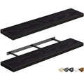 QEEIG Bathroom Shelves 48 inches Long Wall Shelf Large Extra Long 48 x 9 inch Set of 2, Black (008-120B)