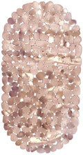 Dependable Industries inc. Essentials Nonslip Metallic Pebble Bathtub Mat with Suction Cups 26.5 x 14 (Rose Gold)