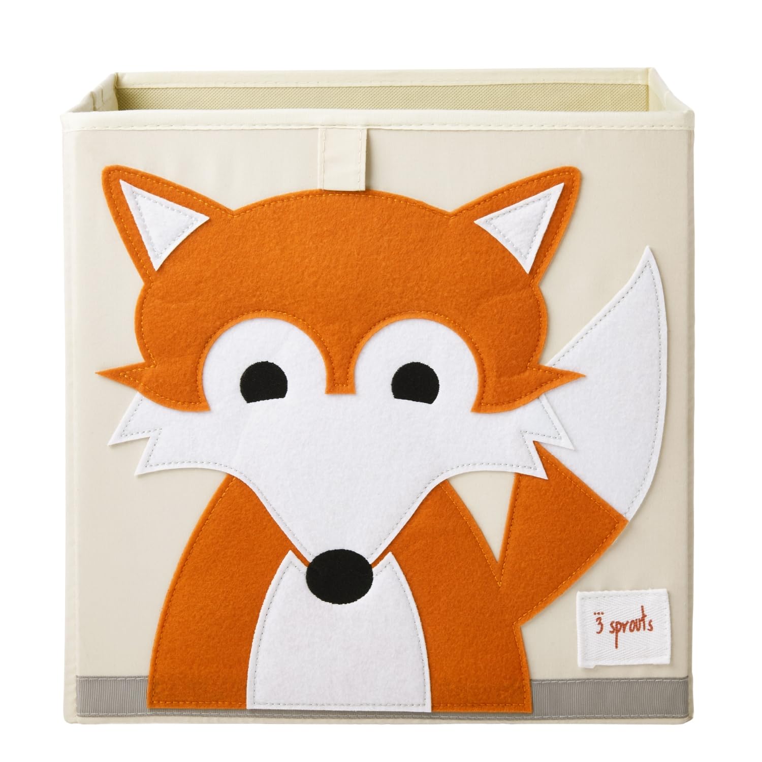 3 Sprouts Toy Storage Organizer: Toy Box Cube Organizer for Playroom, Nursery - Foldable Storage Bin - Fox