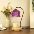 SupBri Dimmable Flower Candle Warmer Lamp, Purple Candle Warmer with Timer & 4Bulbs, Womens Gifts for Valentines Birthday, Uniqu