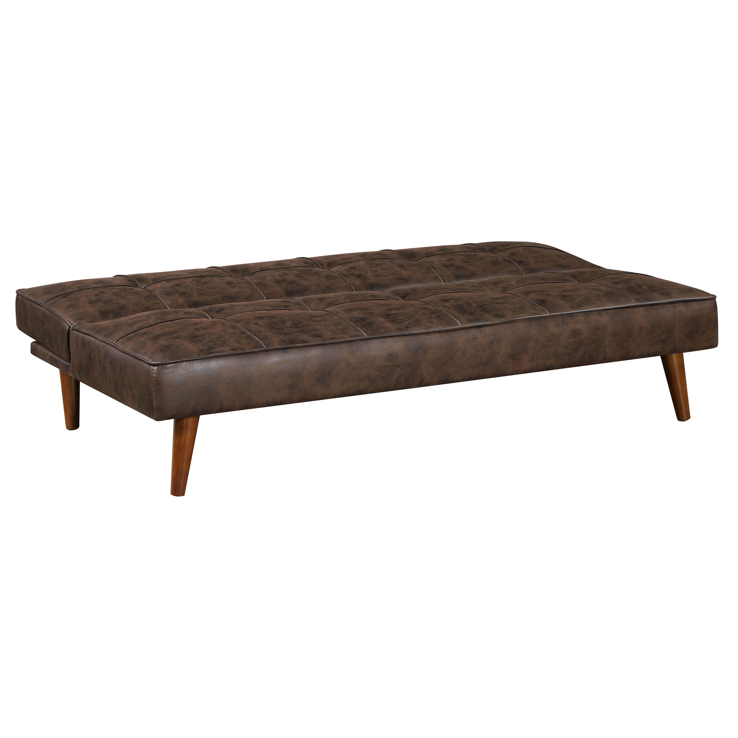 Coaster Home Furnishings Jenson Multipurpose Upholstered Tufted Convertible Sofa Bed Dark Coffee Brown