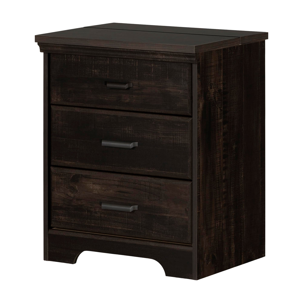 South Shore Nightstand, Rubbed Black