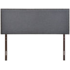 Modway Region Linen Fabric Upholstered Queen Headboard in Smoke with Nailhead Trim
