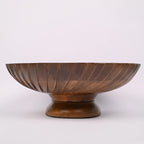 Edhas Mango Wood Decorative Wooden Bowl Hand Carved Home Decor For Dining Table Center, Living Room, Kitchen D  Cor (12' X 12'