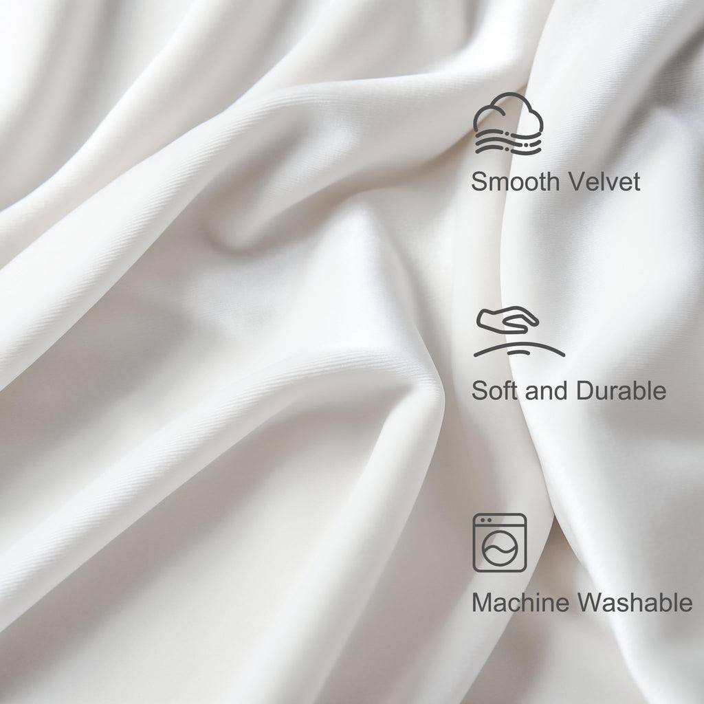 Lazzzy White Velvet Curtains Thermal Insulated Curtains 120 Inch Long Light Filtering Window Drapes For Bedroom Living Room Super Soft Luxury Window Treatment 2 Panels Rod Pocket, W42 X L120