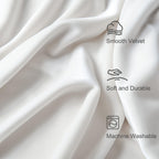 Lazzzy White Velvet Curtains Thermal Insulated Curtains 120 Inch Long Light Filtering Window Drapes For Bedroom Living Room Super Soft Luxury Window Treatment 2 Panels Rod Pocket, W42 X L120
